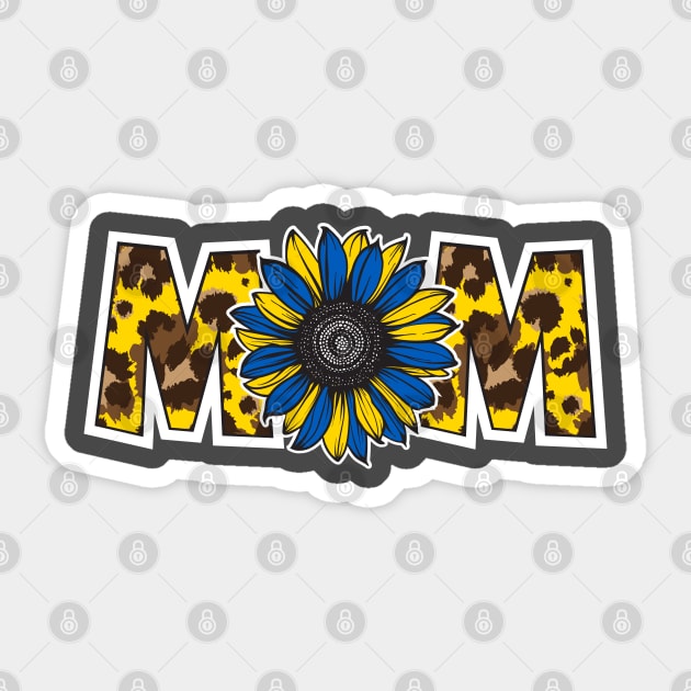 Ukrainian Mom Sunflower Ukraine Flag Colors Sticker by cacostadesign